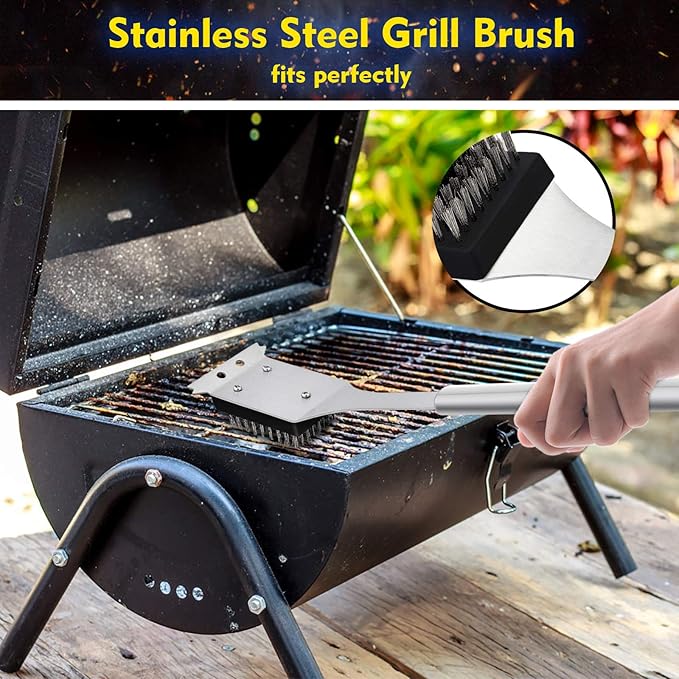 4PCS Grill Brush Replacement Heads, Wire Bristle Free Grill Cleaning Brush Replaceable Heads Fits HaSteeL Grill Brushes Only, BBQ Cleaner