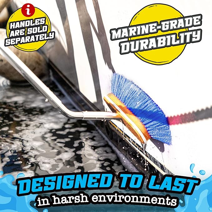 Salty Captain Medium Bristle Boat Deck Brush – Versatile Cleaning for Non-Skid, Fiberglass & Painted Surfaces – Durable Marine-Grade Design