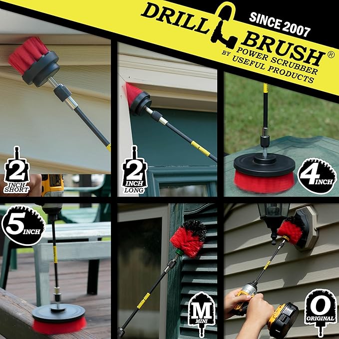 Outdoor Stiff Bristle Brush - Bird Bath Cleaning Brushes - Garden Statues Cleaning Tools - Outdoor Water Fountain Brush - Headstone Restoration Brush Kit - Granite Cleaner - Concrete Stain Remover