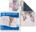 Quick Cloth Microfiber Glasses Cleaning Cloths – 8x8, World Map, 1 Pack with Case | Double-Sided Lens Cleaner for Eyeglasses, Camera, Screens & Glass | Reusable Microfiber Glass Polishing Cloths