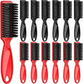 Patelai 12 Pcs Barber Clipper Brush Blade Trimmer Cleaning Brush for Fades Nail Neck Duster Manicure Salon(Black, Red)