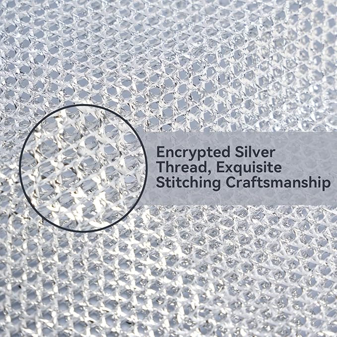 5 Pack Extra Large Non Scratch Wire Dishcloths, 30x30cm Double-Layer Silver Thread Kitchen Cleaning Rags, Dual-Sided Wet & Dry Reusable Steel Wire Dish Cloths for Cookware, Sinks, Stovetops