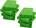 Cellulose Sponges,Heavy Duty Scrub Kitchen Sponge,Compressed Cellulose Sponges for Kitchen,Clean Tough Messes Without Scratching Sponges Kitchen(10Pack, Green)