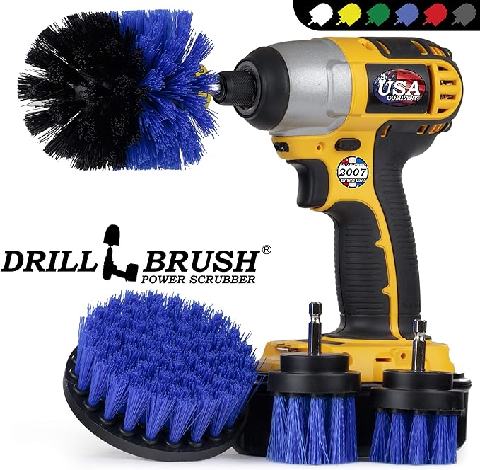 Marine Cleaning Supplies - Brush Kit for a Clean Boat - Boat Accessories - Tank Cleaner Tool Set - Hull and Deck Scrubbing Set - Professional Pool Cleaning Brushes - Aquarium Scrubber - Water Vessels