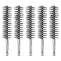 HARFINGTON 5Pcs Bore Brush Stainless Steel 22mm Dia Cleaning Twisted Wire Brush Tube Pipe Cleaner with Handle 1/4 Inch Hex Shank for Tubes, Ports, Bearings