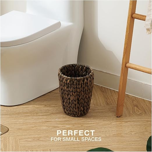 2-Pack Black Wicker Trash Cans