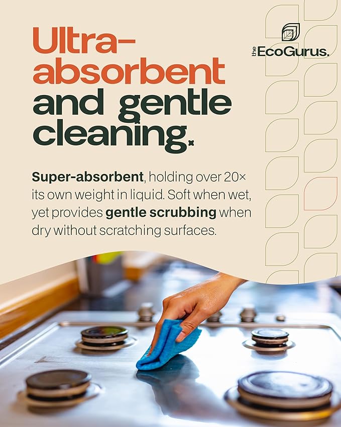 Original Swedish Dishcloth – Made in Sweden, 10 Cloths, Reusable & Biodegradable Cellulose Sponge for Kitchen, Suitable for All Surfaces, Odour Resistant Eco Cleaning – Yellow