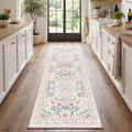 2x6 Floral Runner Rug, Washable Runners for Hallways, Pink Vintage Boho Kitchen Rugs, Non Slip Hallway Runner Carpet for Indoor Hallway, Kitchen, Laundry Room and Bathroom