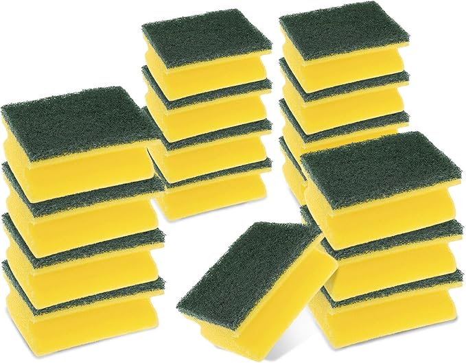 Scotch-Brite Classic Heavy Duty Scrub Sponge, 16 Pieces - Durable Scourer That Easily Removes Grease & Burnt-on Food