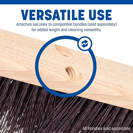 SPARTA Flo-Pac Plastic Floor Sweep, Crimped Sweep with Brace 24" for Cleaning, 24 Inches, Maroon