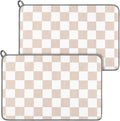 Zonon Checkered Dish Drying Mat for Kitchen Counter 12" x 19" Microfiber Absorbent Dish Drainer Rack Pads Fast Dry Mat Vintage Kitchen Decorations