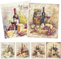Swedish Dishcloths for Kitchen, 6PCS Wine Swedish Dish Cloths Gift Set, Vintage Reusable Washable Absorbent Dish Towel for Home Cleaning(7.8 X 7 Inches)