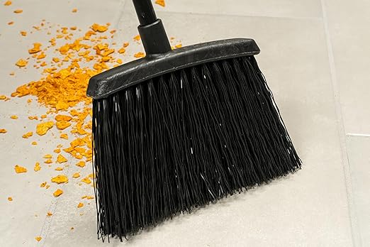 Carlisle FoodService Products CFS Duo-Sweep Plastic Small Debris Broom with Handle, 48 Inches, Black