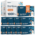 Ridex Disposable Gloves, Latex-Free Clear Vinyl, X-Large, 1000-Count, All-Purpose, Ambidextrous, Powder-Free, Transparent, Hypoallergenic, Resilient, Food Handling, Commercial Kitchen