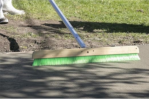 MARSHALLTOWN 24 Inch Wood Backed Concrete and Masonry Broom, Green Nylon, Made in The USA, 6560