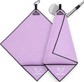Magnetic Golf Towel for Bag 18" x 18" with Clip Exclusive Cleaning Pocket Microfiber Waffle Ultra Absorbent Club Ball Cleaner, Essential Golf Accessories and Gifts for Men Women(Purple 1 Pack)