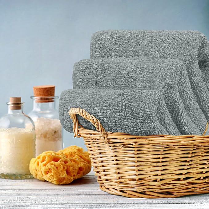 Utopia Towels Wash Cloths Set, 12 by 12 Inches, 100% Cotton Ring Spun, Highly Absorbent and Soft Feel Washcloths for Bathroom, Spa, Gym, and Face, 12 Pack Cool Grey