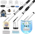 Electric Spin Scrubber, Dreazu IPX7 Shower Scrubber with 7 Replaceable Brush Heads & Retractable Handle, 2-Speed Adjustable Shower Cleaner for Bathroom, Bathtub, Kitchen, Tile Floors
