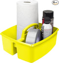 Storex 2-Compartment Large Caddy – Multipurpose Classroom Organizer with Handle, Yellow, 6-Pack (00957U06C)