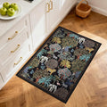 GarveeHome Jungle Rug 2x3 Animal Print Rugs Non Slip Washable Front Door Rug for Entryway, Indoor Kitchen Rugs Low-Pile Small Door Mat Forest Carpet for Bedroom Home Décor, Black
