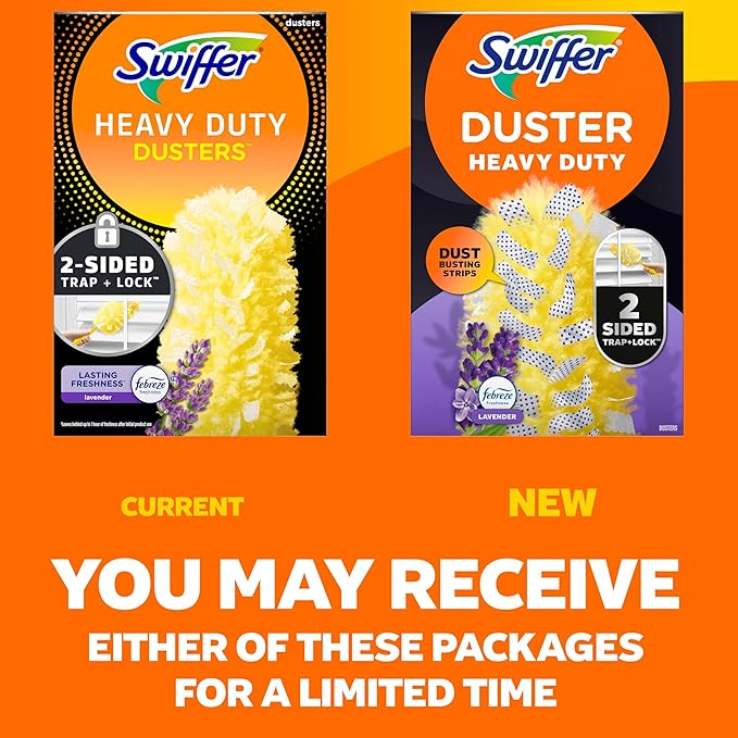 Swiffer Dusters Heavy Duty, Multi-Surface Duster Refills for Cleaning, Lavender, 24 Count (4 Packs of 6)