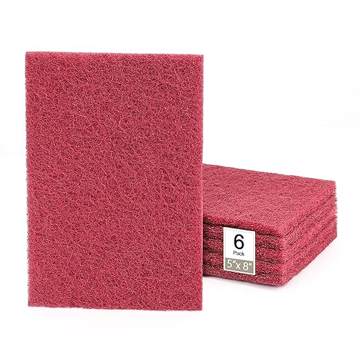 5" x 8" Scuff Pad Maroon 6 Pack - Scuffing, Scouring, Sanding, Paint Primer Prep Adhesion Scratch - Surface Preparation Automotive Car Auto Body Woodworking 7447