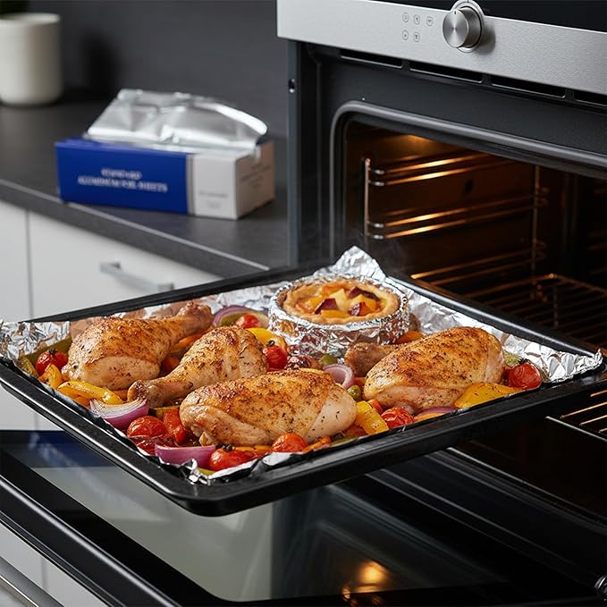 Pre-Cut Aluminum Foil Sheets, Foil Pop Up Sheets, 12x12 Inches, Box of 500 Sheets (1)