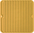 Silicone Dish Drying Mat for Multiple Usage, Easy clean, Eco-friendly, Heat-resistant Dish Drainer Mat for Kitchen Counter,Sink,Refrigerator or Drawer liner (12" x 12", Yellow)