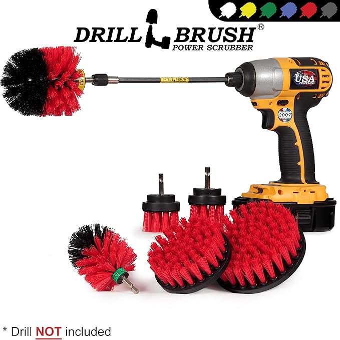 Outdoor Stiff Bristle Brush - Bird Bath Cleaning Brushes - Garden Statues Cleaning Tools - Outdoor Water Fountain Brush - Headstone Restoration Brush Kit - Granite Cleaner - Concrete Stain Remover