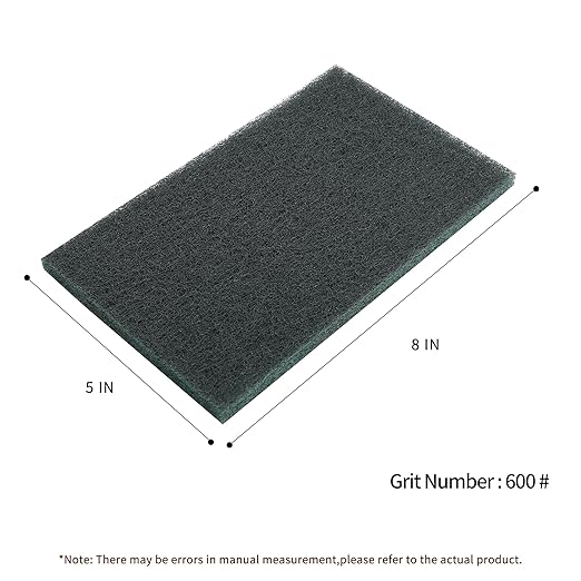 Carbon Black Scuff Pads - 6Pcs Scouring Pad 7447 - Very Fine Grade Hand Pads General Purpose Sanding Hand Pads 200 x 125mm/8" x 5"
