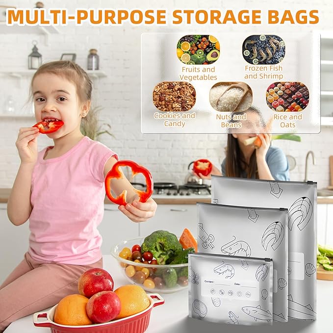 30PCS Reusable Aluminum Foil Sealable Storage Bags Reusable Aluminum Foil Freezer Bags For Snacks Spices Meat Vegetables Dried Foods (10*S+10*M+10*L)