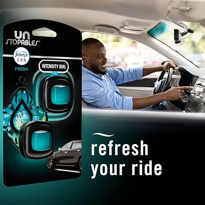 Unstopables Car Odor-Fighting Car Freshener Vent Clip Fresh Scent, .07 oz. Car Vent Clip, Pack of 4