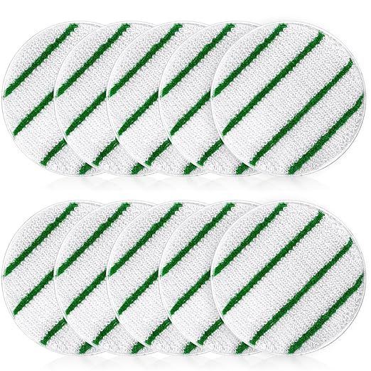 Tioncy 10 Pcs 19 Inches Synthetic Carpet Bonnet Scrubber Brush Carpet Bonnets Pads Commercial Grade Rug Scrubber Abrasion and Absorbency with Cleaning Strips