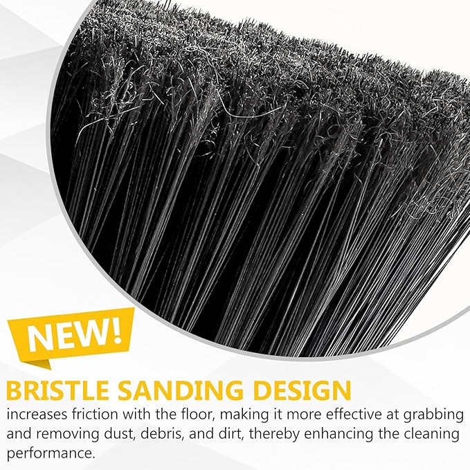Indoor Brooms 54''Long Handle Soft Bristle Broom,Indoor Outdoor Brooms for Floor Cleaning House Broom for Kitchen Lobby Patio Yard