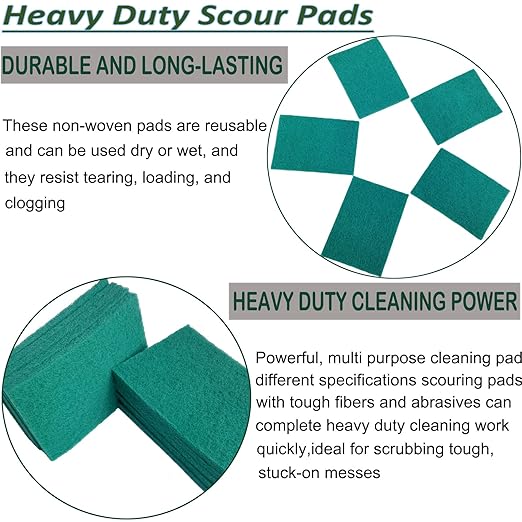 10 Pack 6" x 9" 240 Grit General Purpose Scuff Pads for Scuffing, Scouring, Sanding, Paint Primer Prep Adhesion Scratch - Surface Preparation Automotive Car Auto Body Woodworking (Green)