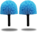 2 Pack Cobweb Duster Head Brush-Twist-On Spider Web Brush for Outdoor & Indoor Web Cleaning // Fits Standard Acme Threaded Poles // Cobweb Duster Brush Head Only-Blue