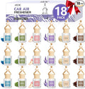AROIC Car Air Freshener, 18 Pack Long Lasting Hanging Car Air Freshener Diffuser Set for Women & Men, 6 Scents Essential Oil Vehicle Aroma Fragrance Valentines Day Gift (8ml Each)