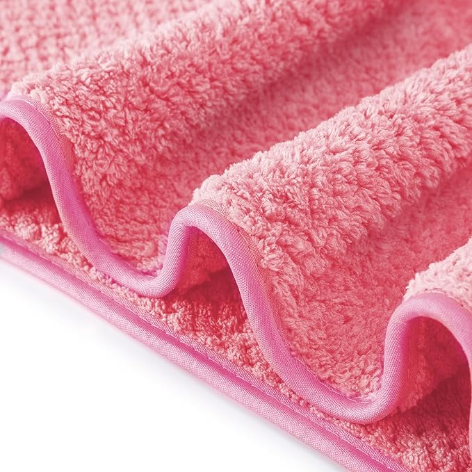 Microfiber Bath Towel Set Pack of 2, 35 x 70 Inches - Light Thin Quick Drying Highly Absorbent Bath Towel for Bath, Fitness, Yoga, Travel, Sport and Shower (2PCS Hot Pink)