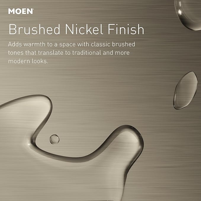 Moen Preston Collection Spot Resist Brushed Nickel 7-inch Bathroom Hand Towel Ring, Wall Mounted Hanger, DN8486BN