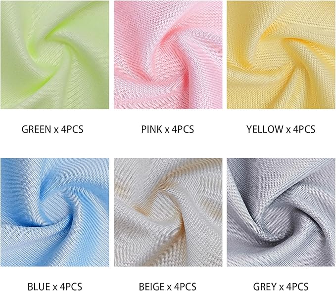 AIMI Assorted Colors Microfiber Cleaning Cloths - 6" x 7" Microfiber Glasses Cloth - Great for Cleaning Eyeglasses, Cell Phones, Screens, Lenses, Glasses and All Delicate Surface (24 Pack Multi-Color)