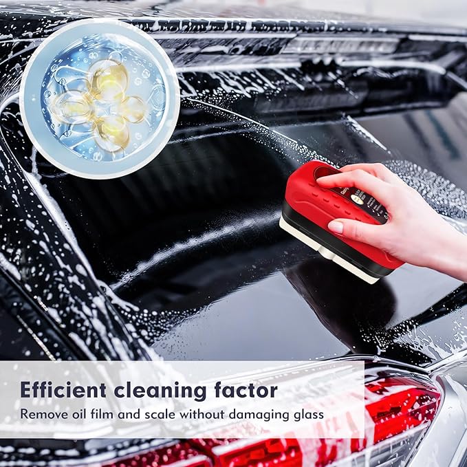 Automotive Oil Film Cleaning Brush, Car Glass Oil Film Cleaner Brush, Oil Repellent Film for car Windows, Improves Clarity and Visibility,Oil Film Cleaning Emulsion,universal glass cleaning wipe Board
