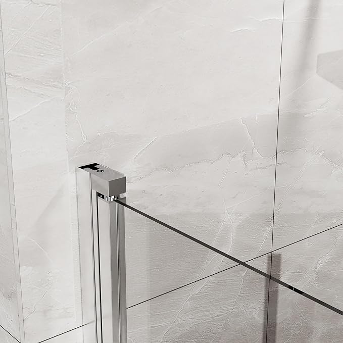 Frameless Bi-Fold Shower Door 34" W x 72" H, 1/4" Clear Tempered Glass, Folding Swing Design, Reversible Installation, Chrome Finish, Space-Saving Glass Shower Door for Small Bathrooms