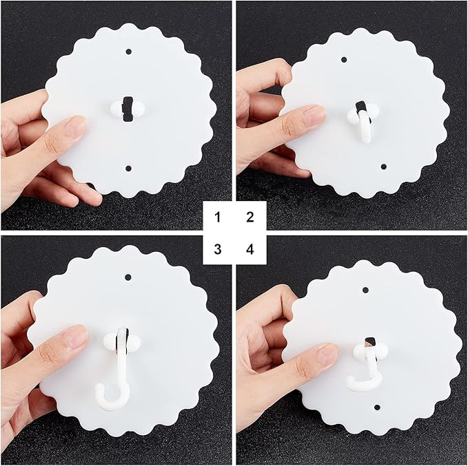 GORGECRAFT 2 Set Ceiling Mosquito Net Hooks Bunk Bed Hanger Dome Hook Super Glue Canopy Bed Hooks for Hanging Mosquito Net