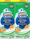 Scrubbing Bubbles Flushable Toilet Wand Refills, Fresh Brush Heavy Duty Toilet Cleaner Refill Pads, Cleans Limescale & Fights Odors, Citrus Scent, 8 Count, Pack of 2