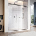 SUNNY SHOWER 60 in.W x 72 in.H Glass Shower Door, Semi Frameless Double Sliding Shower Door, 1/4" Clear Glass, Chrome Finish