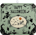 Happy Halloween Dish Drying Mat for Kitchen Counter 16x18 Skull Pumpkin Witch Spider Web Bat Ghost Drying Mats Green Black Absorbent Microfiber Dish Drainer Rack Pad for Coffee Bar