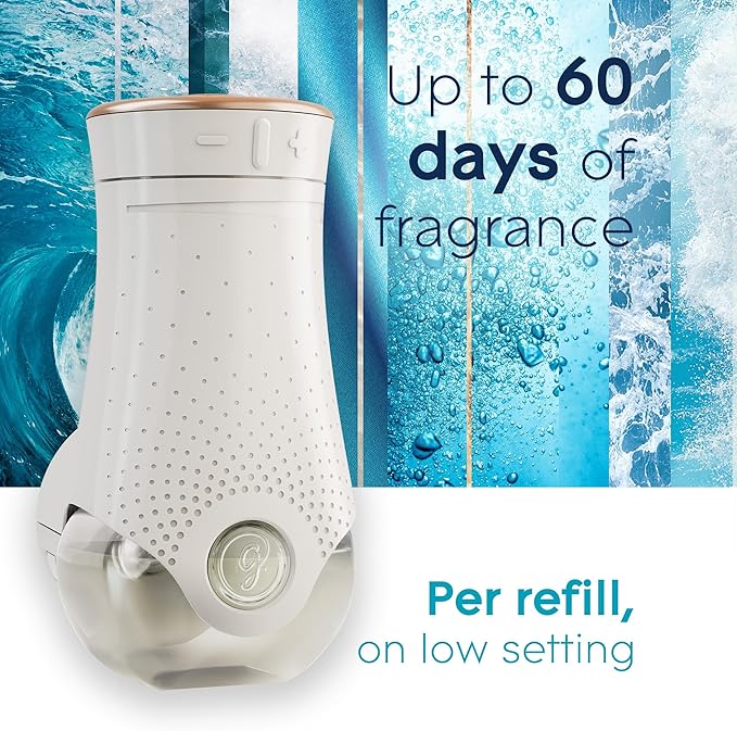 Glade PlugIns Refills Air Freshener, Scented and Essential Oils for Home and Bathroom, Aqua Waves, 1.34 Fl Oz, 2 Count