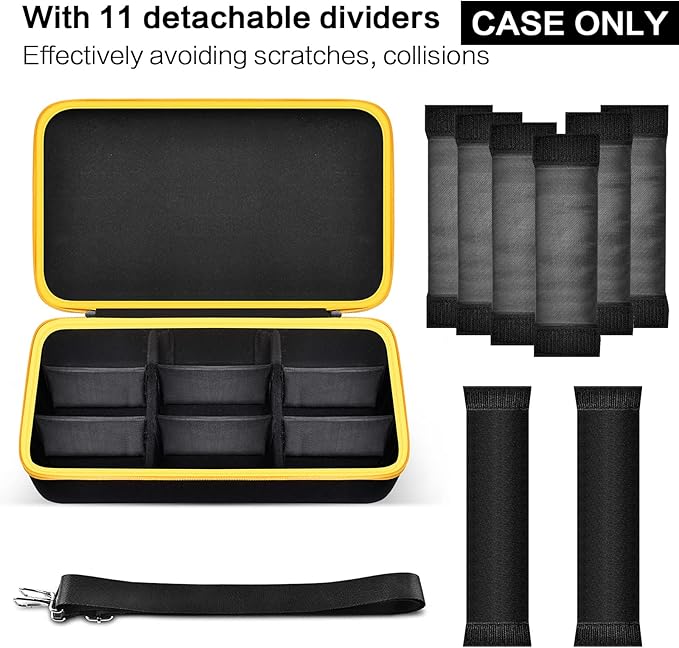 Extra Large Battery Storage Holder Case for DEWALT 20V/ 60V MAX XR Battery &Charger, Tool Batteries Pack Carrier Box for 20V 60V 2.0/3.0/4.0/5.0/6.0/9.0-Ah Batteries, Adapter - Black Inside
