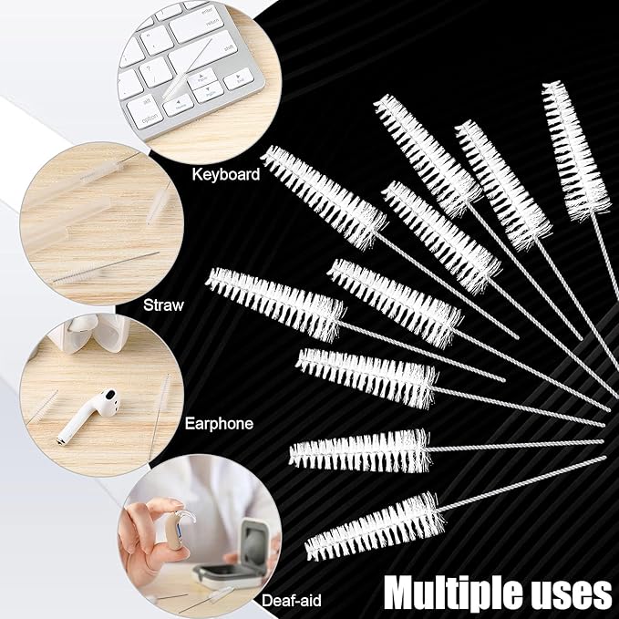 Hearing Aid Cleaning Tool Hearing Aid Vent Tube Brush Tube Cleaning Tool Small Pipe Brush for Clean Small Holes or Pipes (10 Pieces)