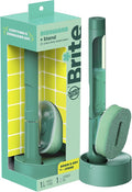 Brite by Scotch-Brite Fillable Dishwand with Drain + Dry Stand, Household and Kitchen Sponge for Washing Dishes, 1 Dish Wand with Soap Dispenser